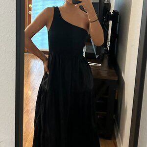 One Shoulder Maxi Black Dress
